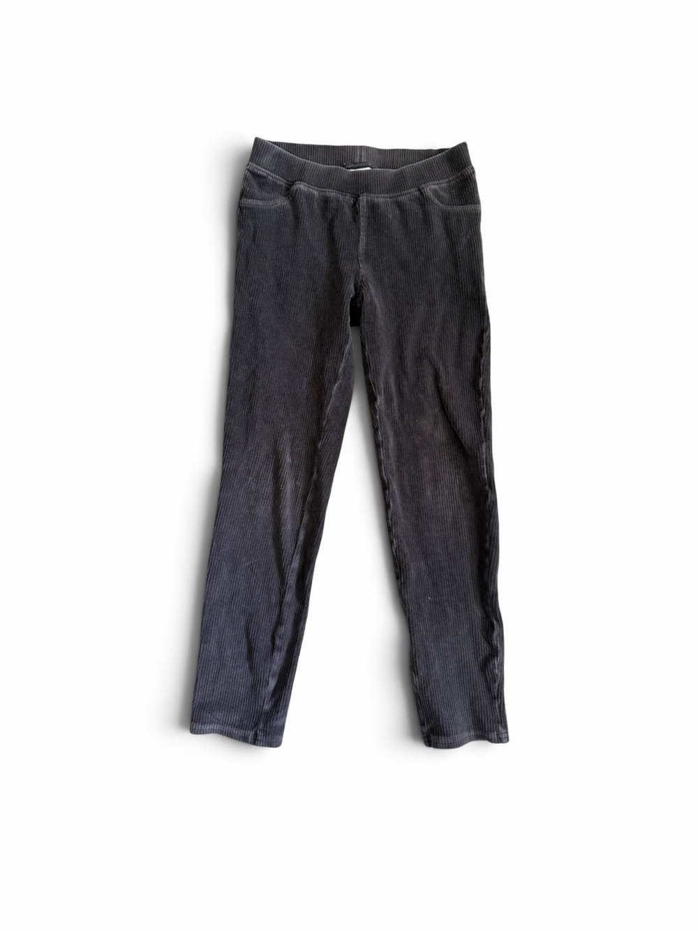 Hanna Andersson Black Ribbed Velour Leggings | 140